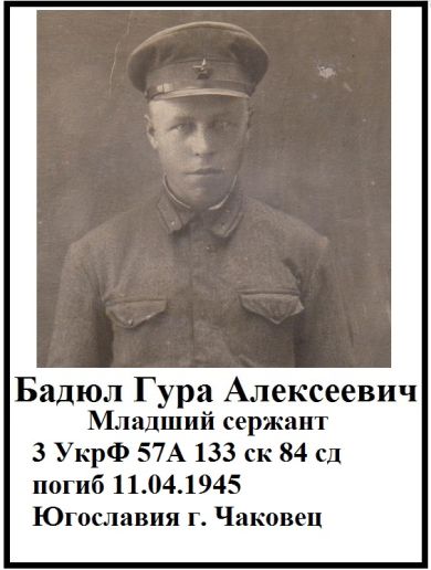 Бадюл Гура Алексеевич