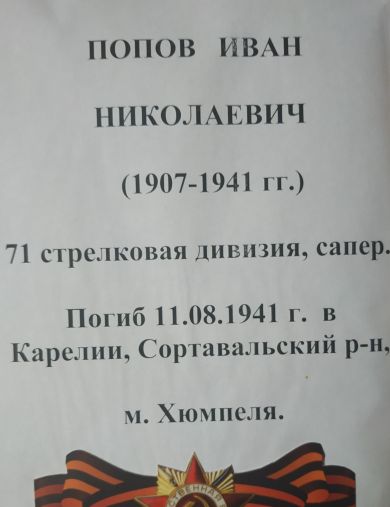 Попов Иван Николаевич