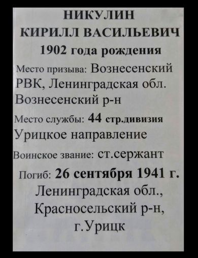 Никулин Кирилл Васильевич