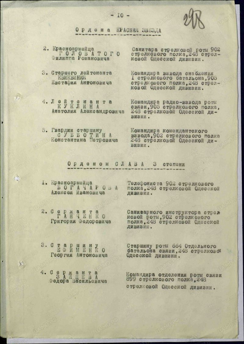 248 стрелковая дивизия 905 стрелковый полк