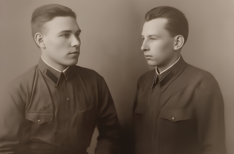 Большов Дмитрий Макарович (справа) и Карпов Андрей