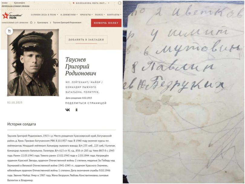 Тауснев Григорий Родионович, 1915 г. р(стоит 3 сле